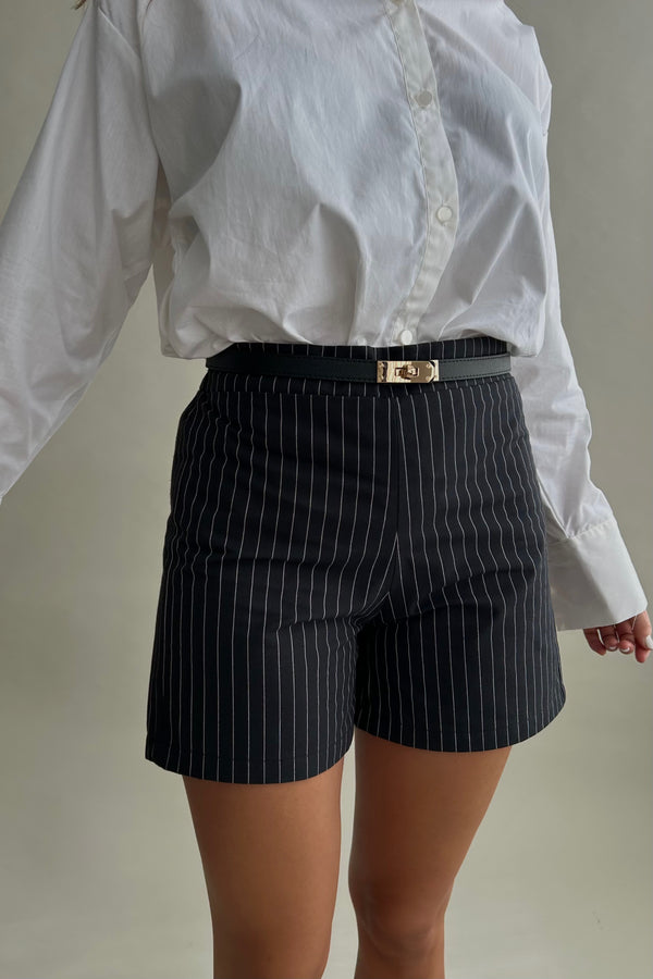 THE EIRINI PINSTRIPE SHORTS BY LA VERITE THE LABEL