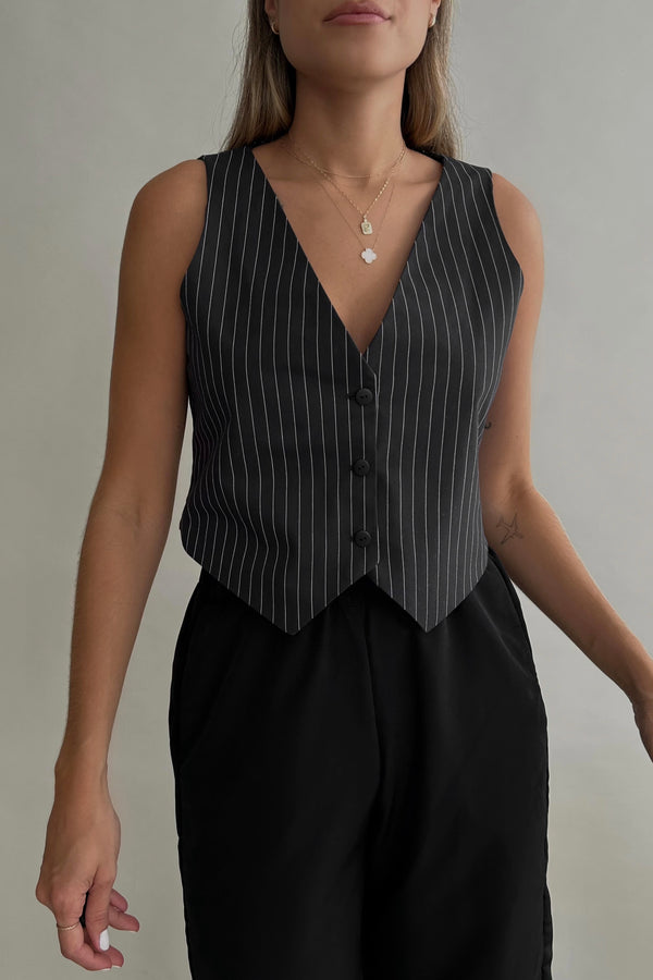 THE EIRINI PINSTRIPE VEST BY LA VERITE THE LABEL